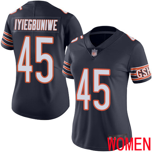 Chicago Bears Limited Navy Blue Women Joel Iyiegbuniwe Home Jersey NFL Football 45 Vapor Untouchable